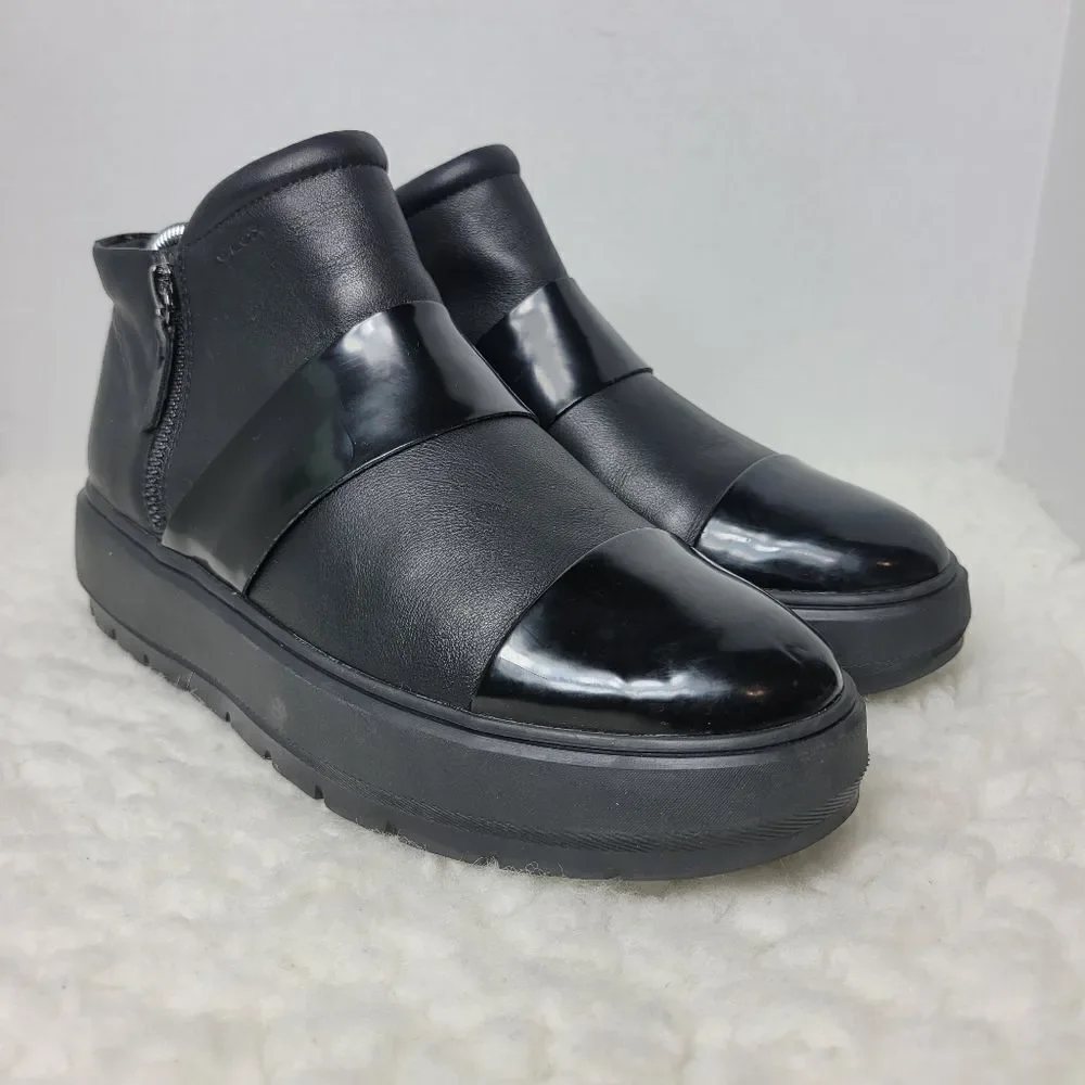 Geox Respira  Kaula Women's Size 9.5 Black Leather Sneaker Shoes